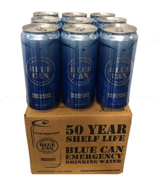 "BIG" Blue Can 50 Year Shelf Life Emergency Drinking Water - 32 oz Can