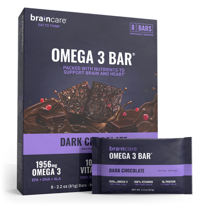 Nutrient Survival Braincare Omega 3 Bar - Dark Chocolate - Box of 8