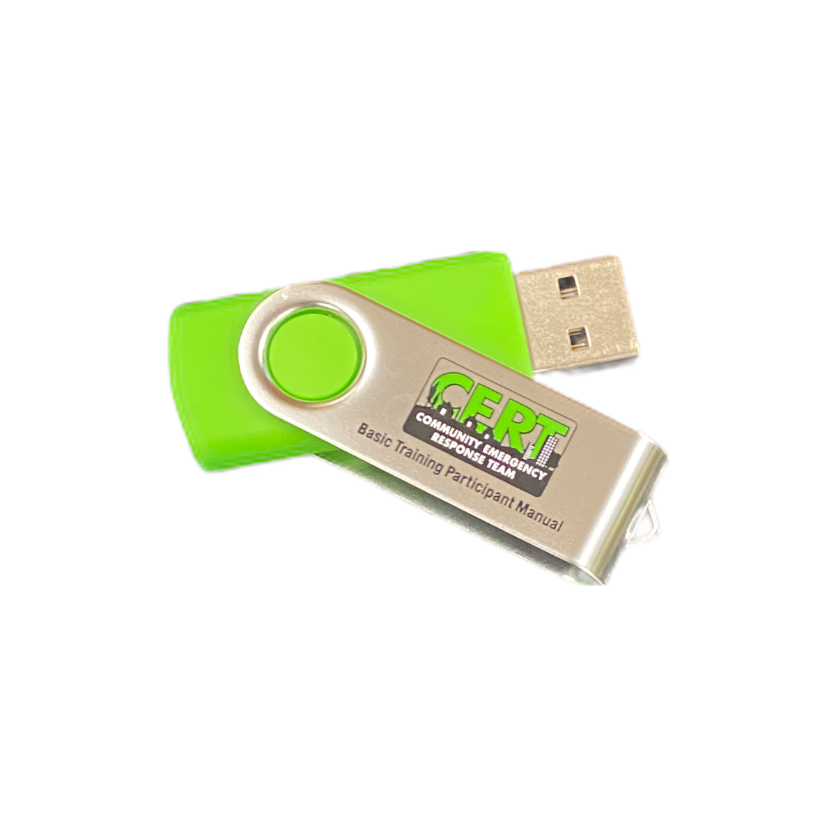 "CERT Manual" Green Classic Swivel Flash Drive - 2 GB