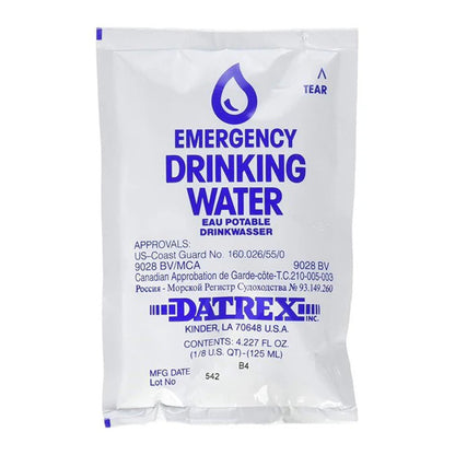 Datrex Emergency Drinking Water 4.227 oz (125 ml) Pouch