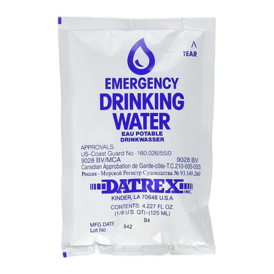 Datrex Emergency Drinking Water 4.227 oz (125 ml) Pouch