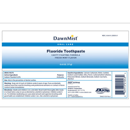 Dawn Mist Fluoride Toothpaste - .6 oz