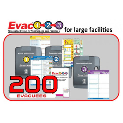 Evac123® Large Hospital/Facility Evacuation 200 Package - Choice of Standard or Pediatric Evacuation Tags