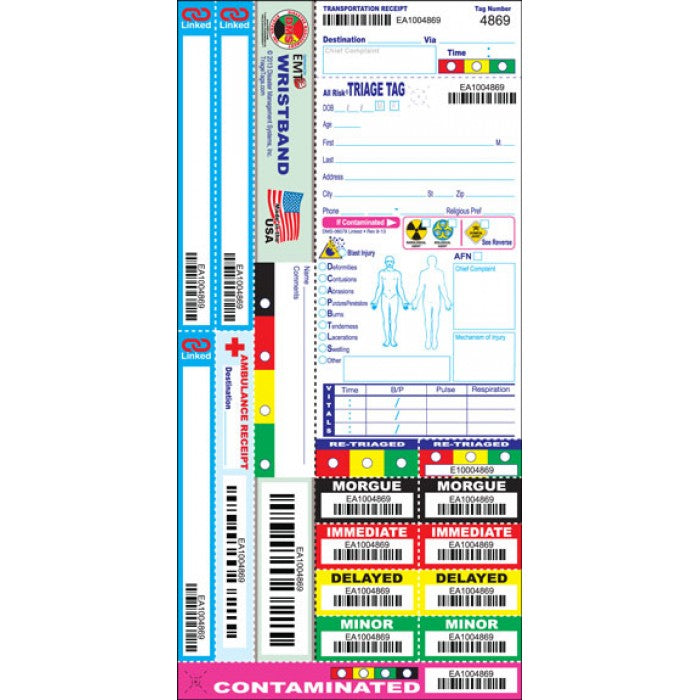 All Risk® Triage Tags w/Linked Receipt System (Pack of 50)