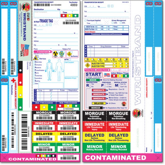 All Risk® Triage Tags w/Linked Receipt System (Pack of 50)