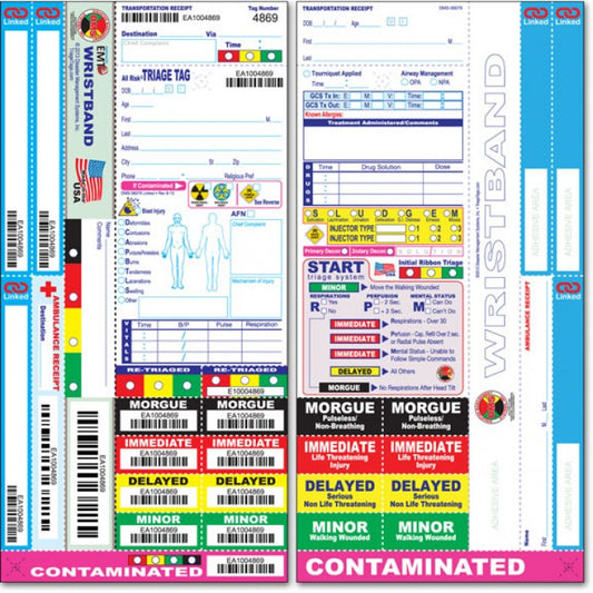 All Risk® Triage Tags w/Linked Receipt System (Pack of 50)
