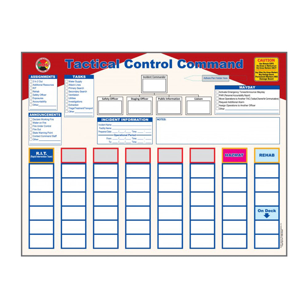 Tactical Control Magnetic Incident Command Board