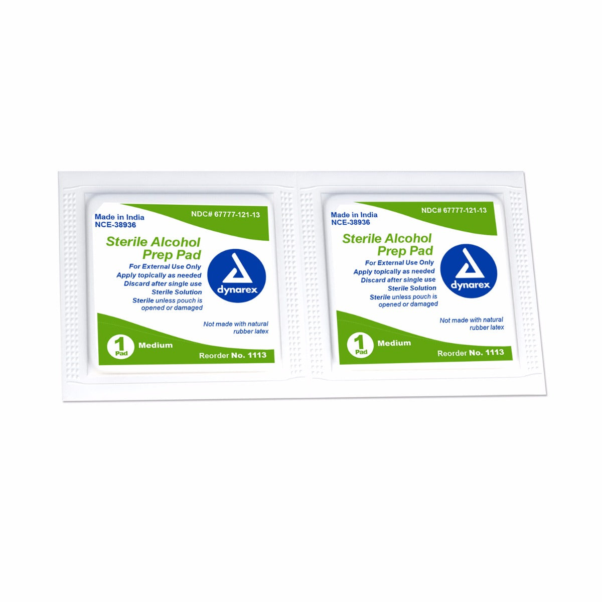 2 packs of Dynarex 1113 sterile alcohol prep pads