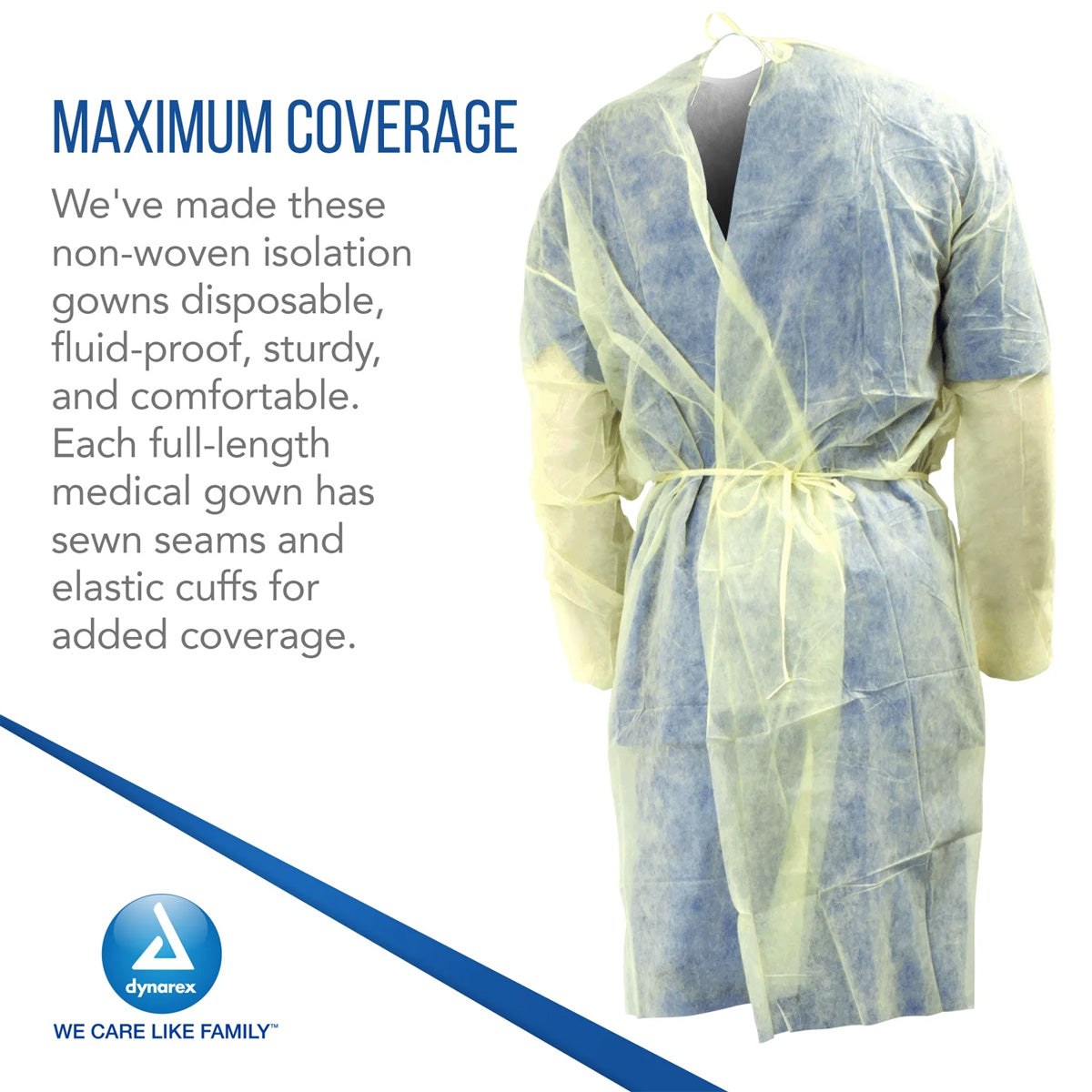 Dynarex 2141 Fluid-Resistant Isolation Gown