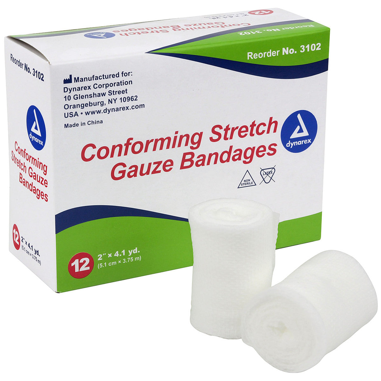 Dynarex 3102 2" Non-Sterile Gauze Roll