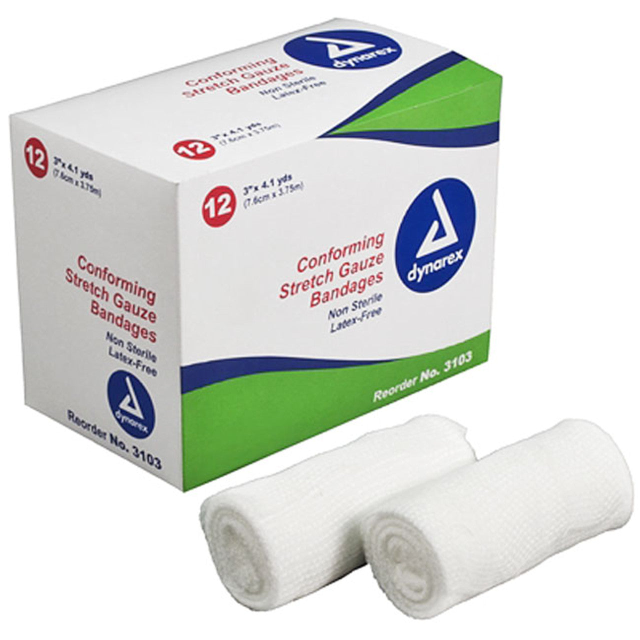 Dynarex 3103 3" Non-Sterile Gauze Roll