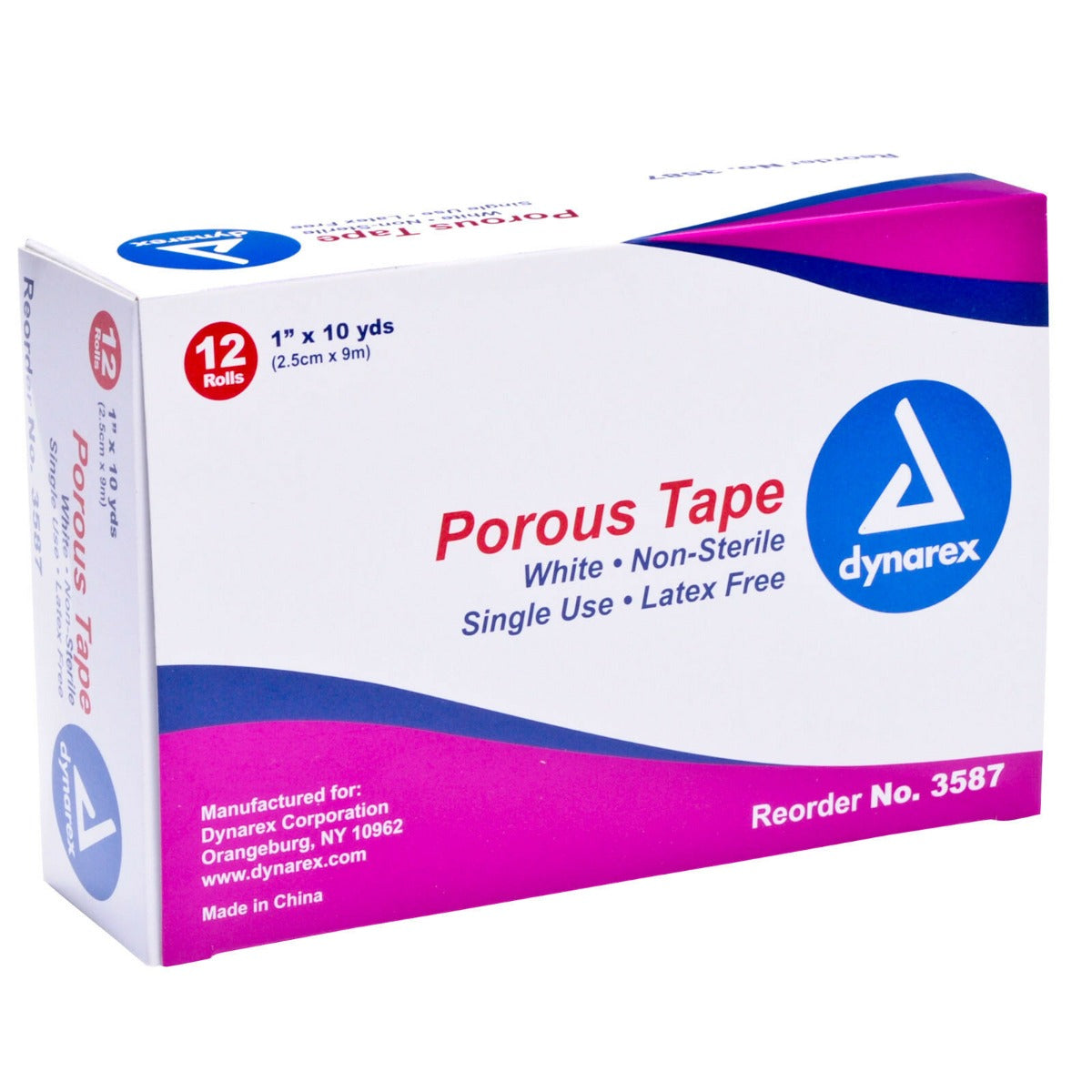 Dynarex 3587 1" porous tape - box of 12 