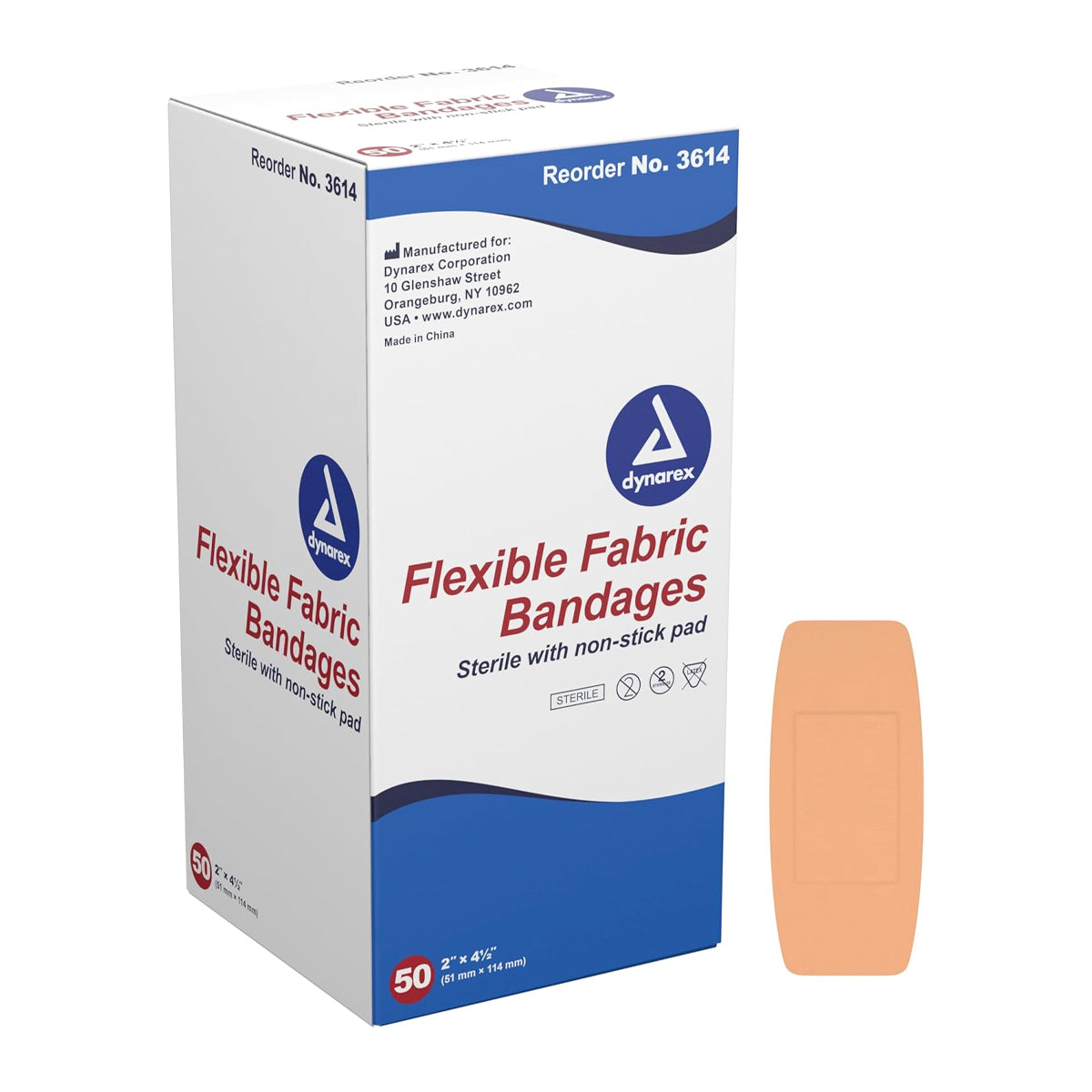 Dynarex 3614 Flexible Fabric Patch - 2" x 4.5"