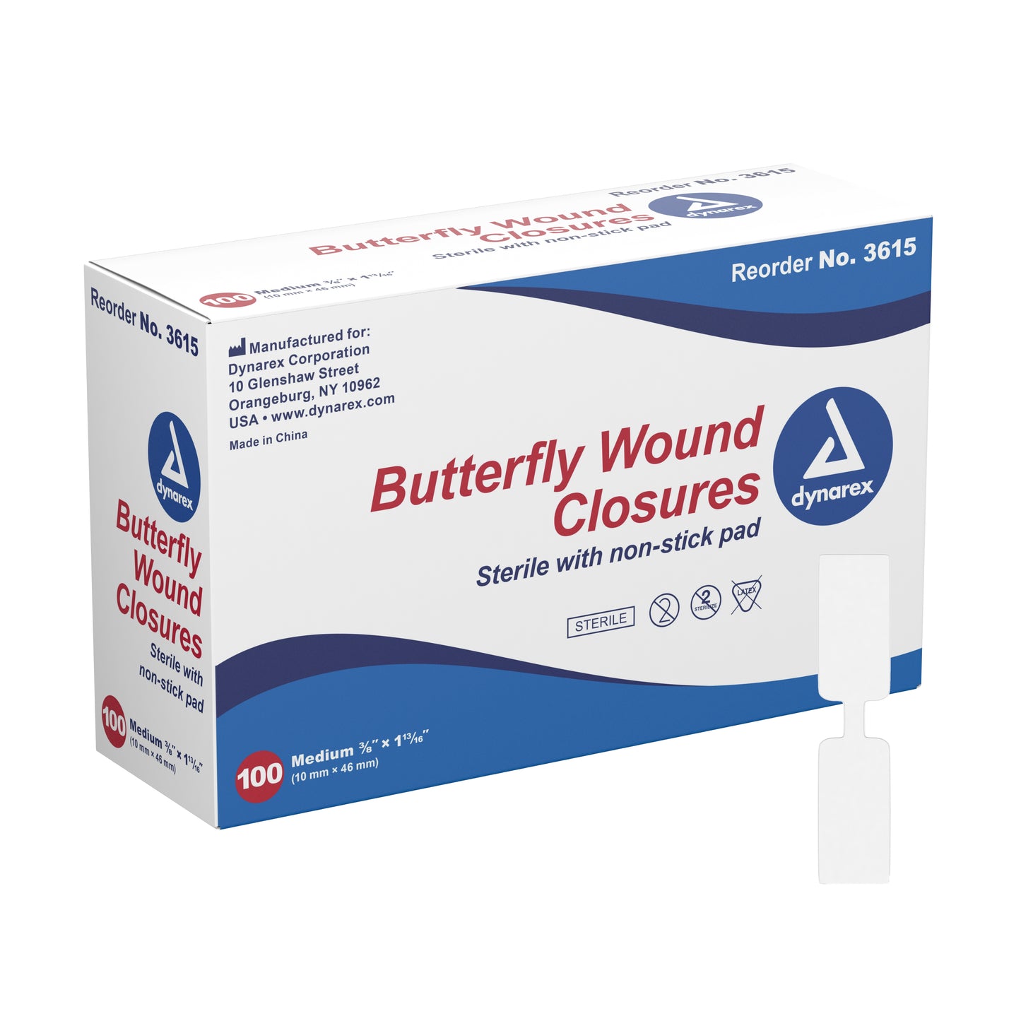 Dynarex 3615 Medium Butterfly Wound Closure
