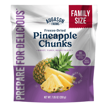 Freeze Dried Pineapple Pieces Family Size Pouch, 20 Servings