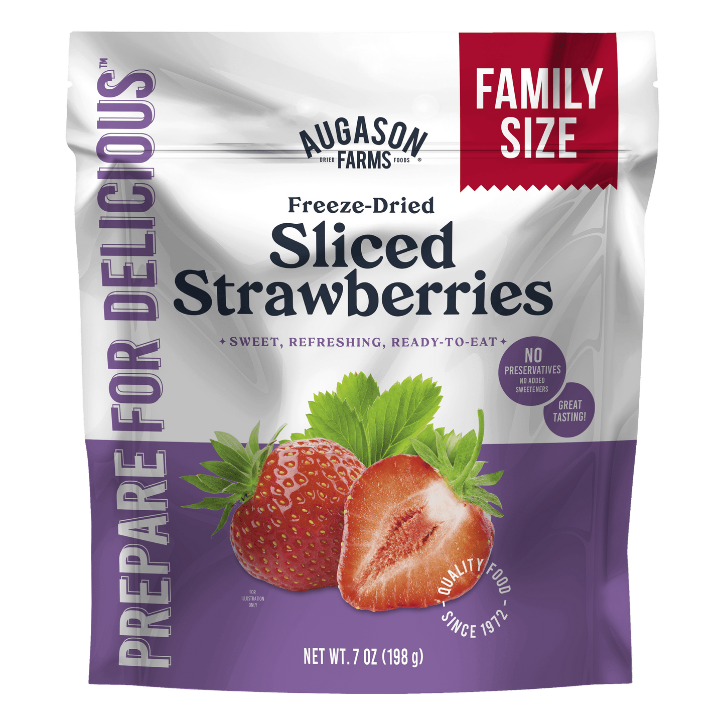 Freeze Dried Sliced Strawberries Family Size Pouch, 20 Servings