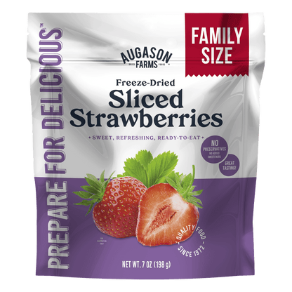 Freeze Dried Sliced Strawberries Family Size Pouch, 20 Servings