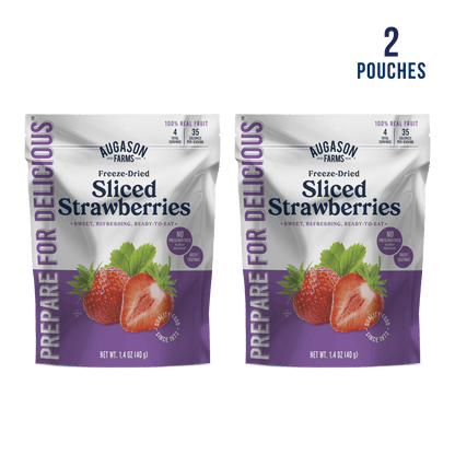 Freeze Dried Sliced Strawberries Pouch, 4 Servings