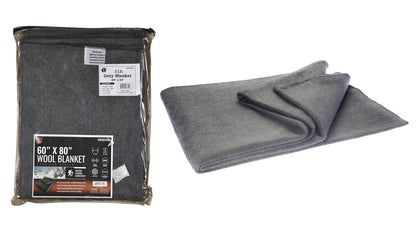 60% Gray Wool Blanket - 60" x 80"
