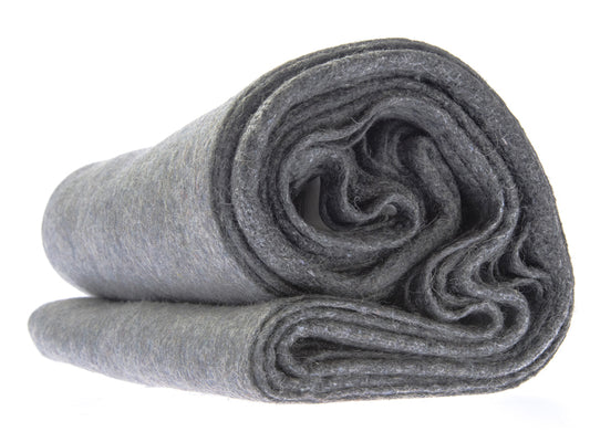 gray wool blanket roll