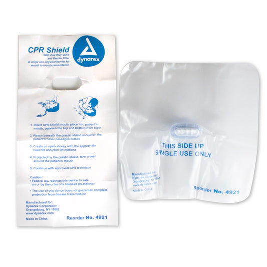 Dynarex 36020 CPR Shield and instructions