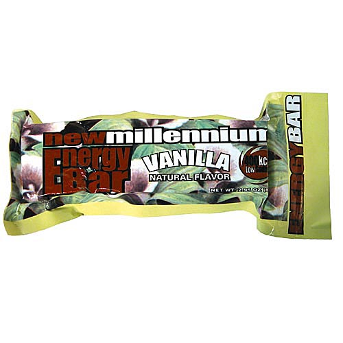 Vanilla flavor New Millennium Energy Bar in yellow package