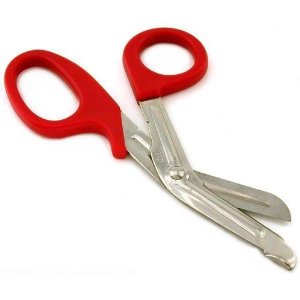 7.25" paramedic shears with red handle