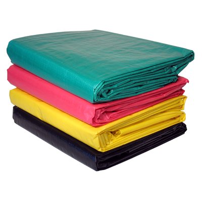 Set of 4 large triage tarps in green red yellow black