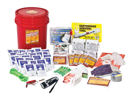 More Prepared 4 person premium home survival kit with contents