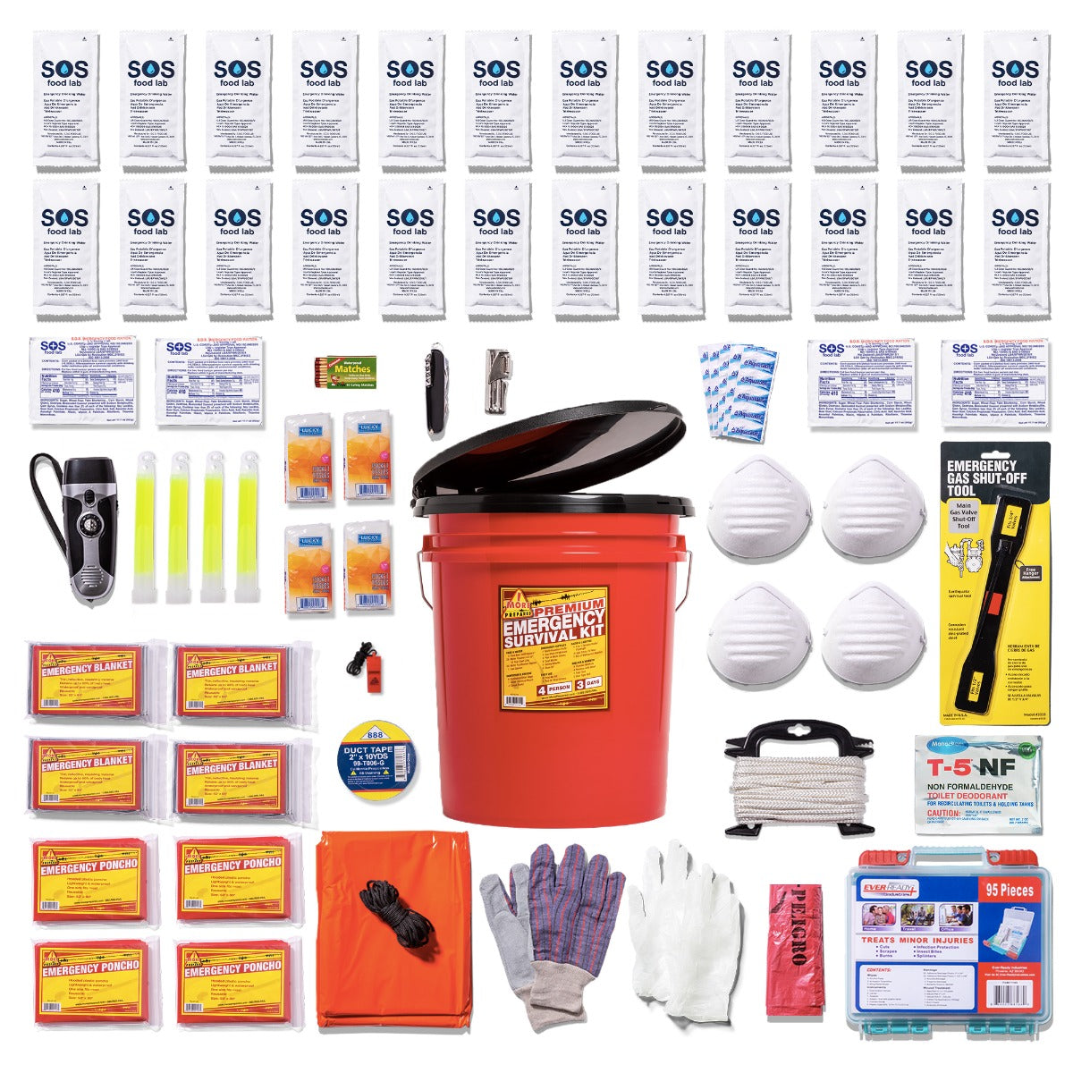 4-Person 72-Hour Home Emergency Kit - Premium