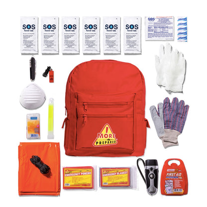 1 Person Backpack Survival Kit - Premium - Shortened Shelf Life