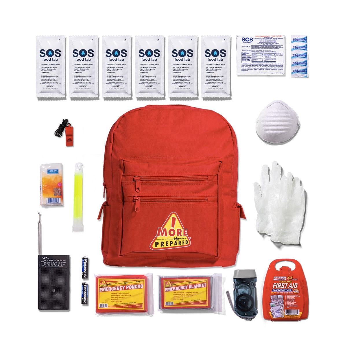 1 Person Backpack Survival Kit - Standard - Shortened Shelf Life