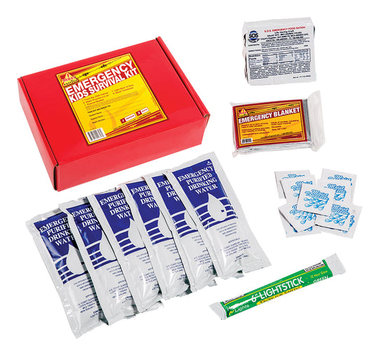 3 day kids emergency survival kit in red box