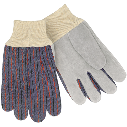 leather palm work gloves with knit cuff