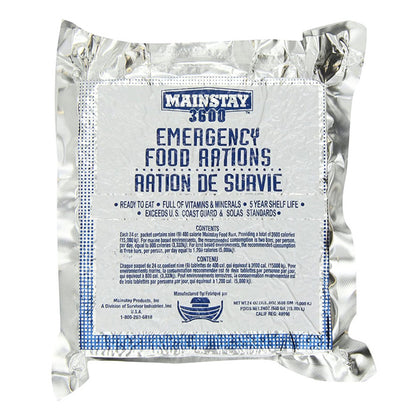 Mainstay 3600 Calorie Emergency Food Bars - Case of 10