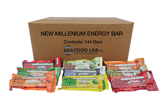 New Millennium Energy Bars in Case of 144 with individual bars