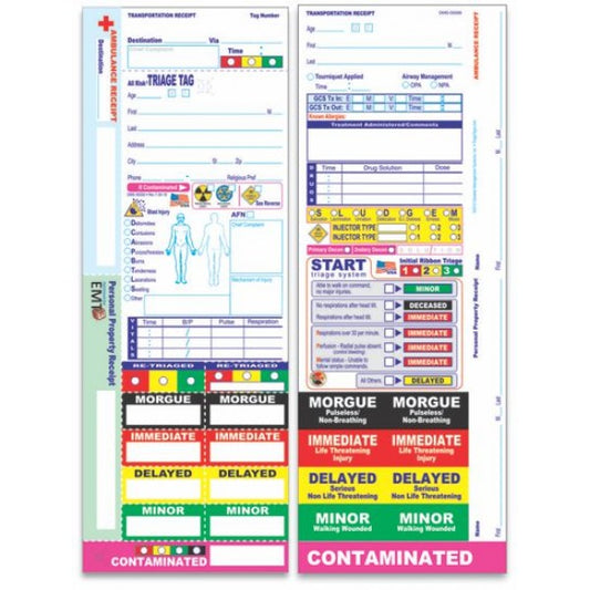 Front and Back of Triage Tag