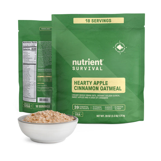 Nutrient Survival Hearty Apple Cinnamon Oatmeal - Pantry Pack