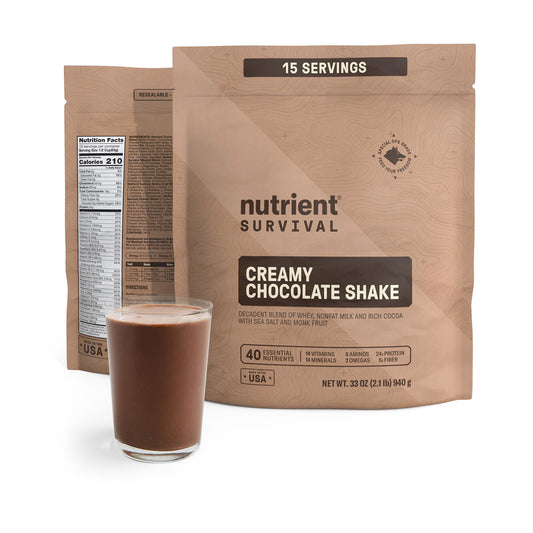 Nutrient Survival Creamy Chocolate Shake - Pantry Pack