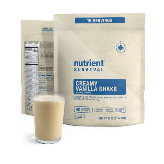 Nutrient Survival Creamy Vanilla Shake - Pantry Pack