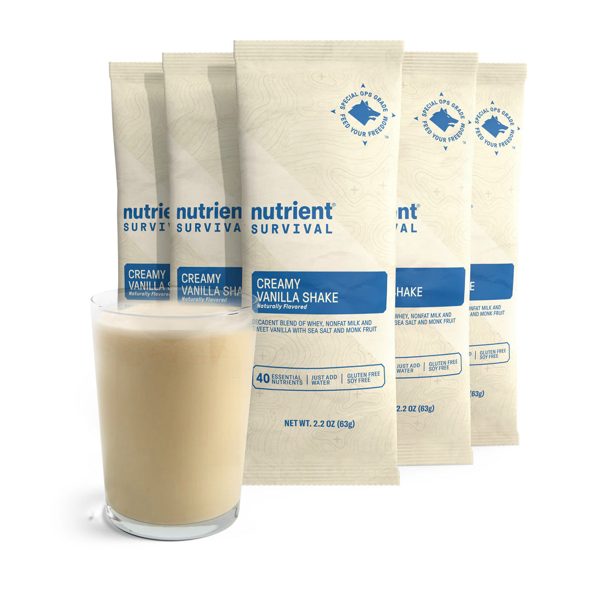 Nutrient Survival Creamy Vanilla Shake Singles - Pack of 5