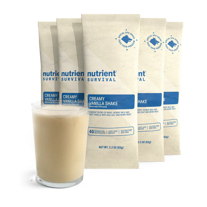 Nutrient Survival Creamy Vanilla Shake Singles - Pack of 5