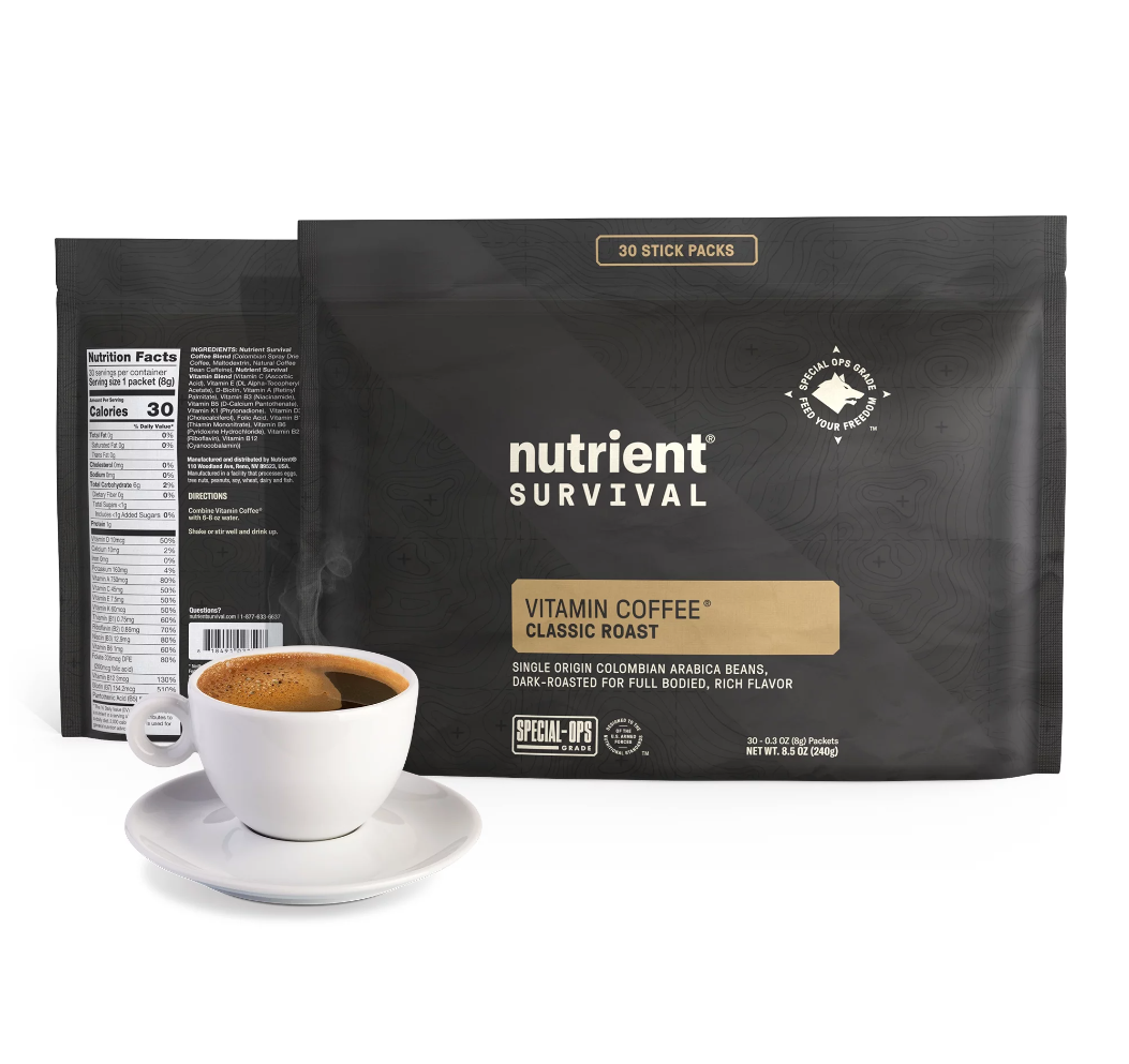 Nutrient Survival Vitamin Coffee Classic Roast - Pack of 30