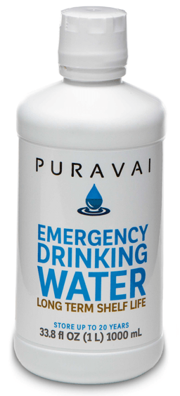 Puravai 20 Year Emergency Drinking Water - 1 Liter (33.8 oz) Bottle