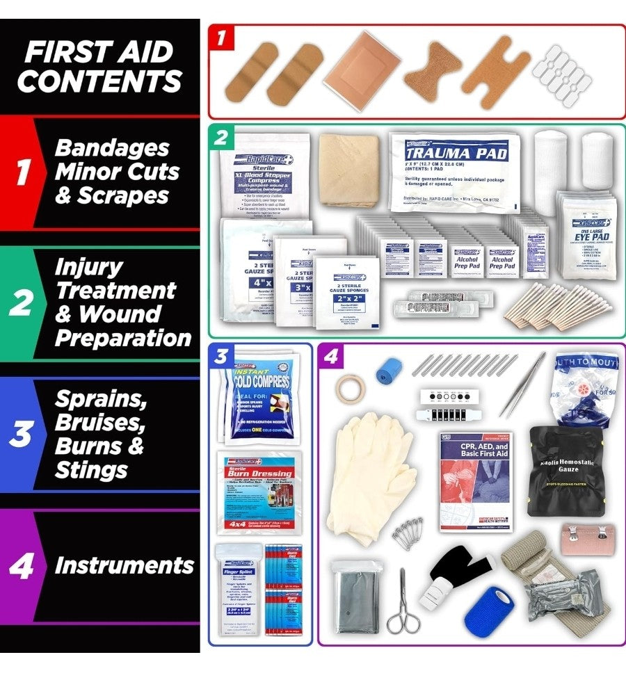 Rapid Care 100 Person 217 Piece Trauma Kit - ANSI 2021