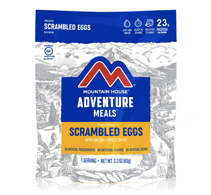 Mountain House scrambled eggs with bacon pouch