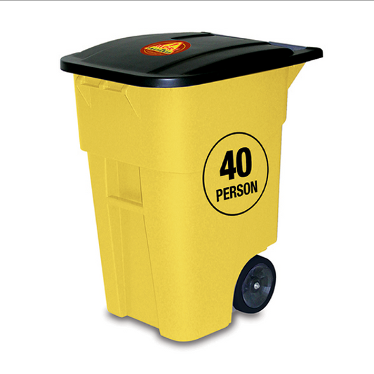 40 Person office survival kit in rolling yellow bin