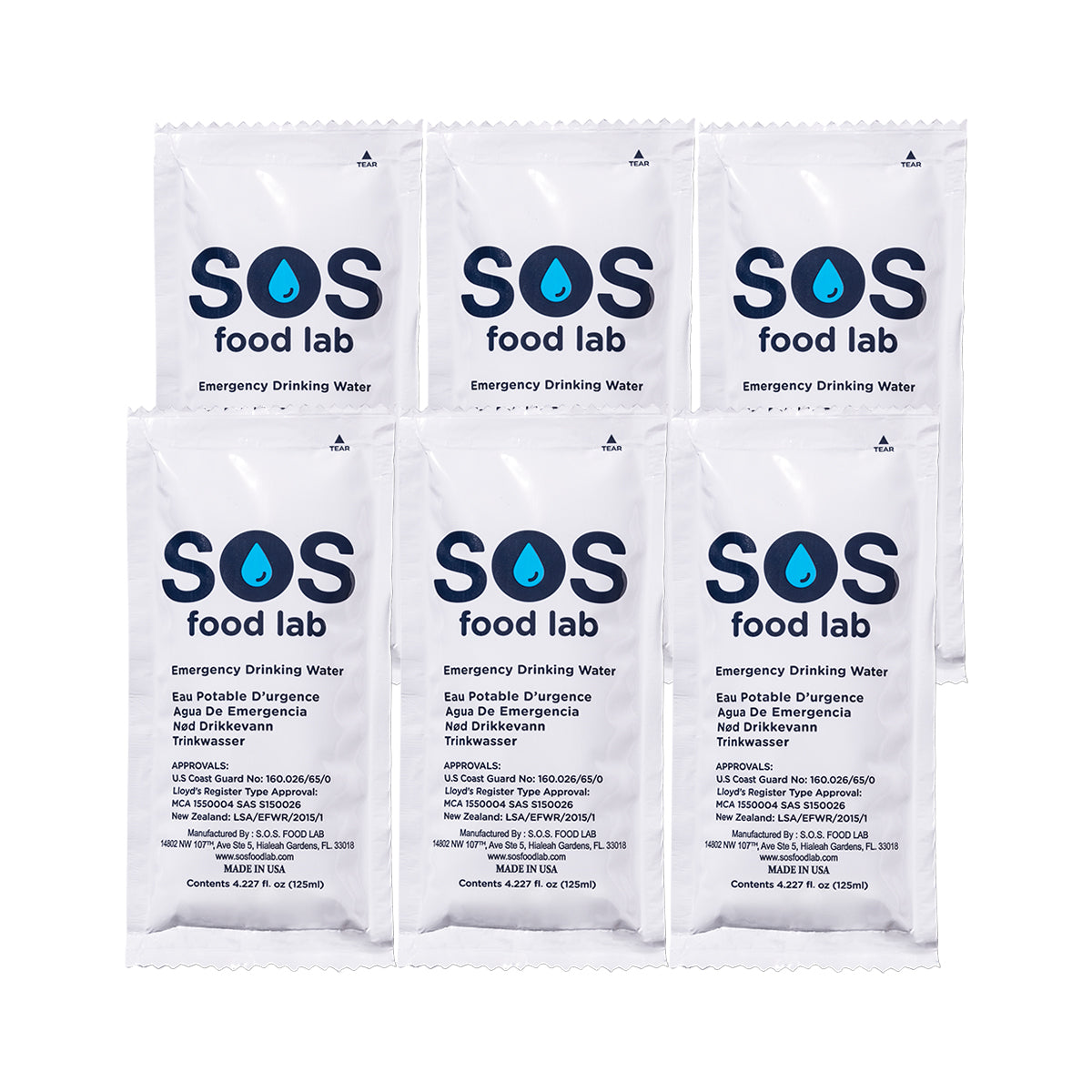 SOS Emergency Drinking Water - 4.227 oz (125 ml) Pouch