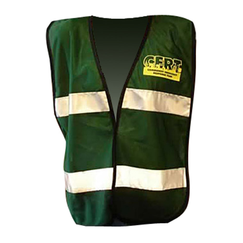 Dark Green CERT Mesh Vest with 2 Silver Horizontal Stripes