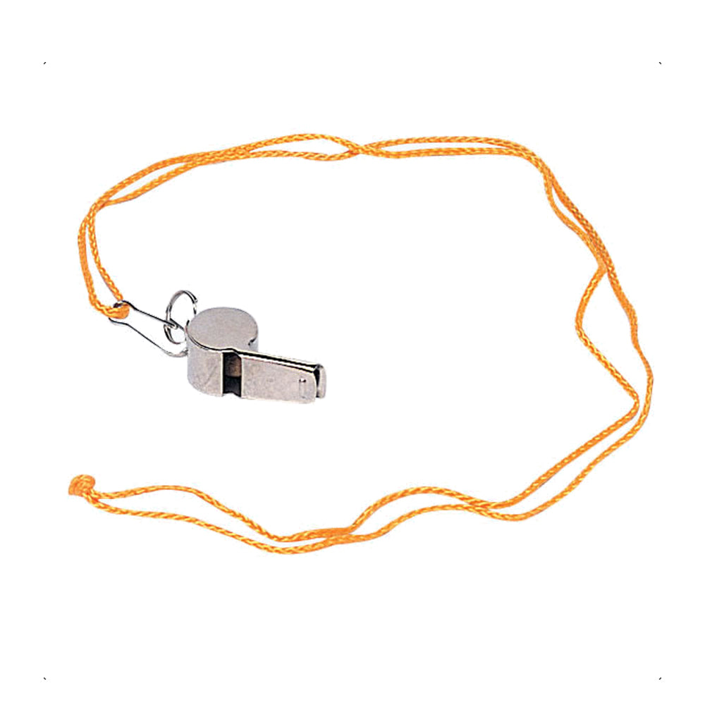 metal whistle with lanyard